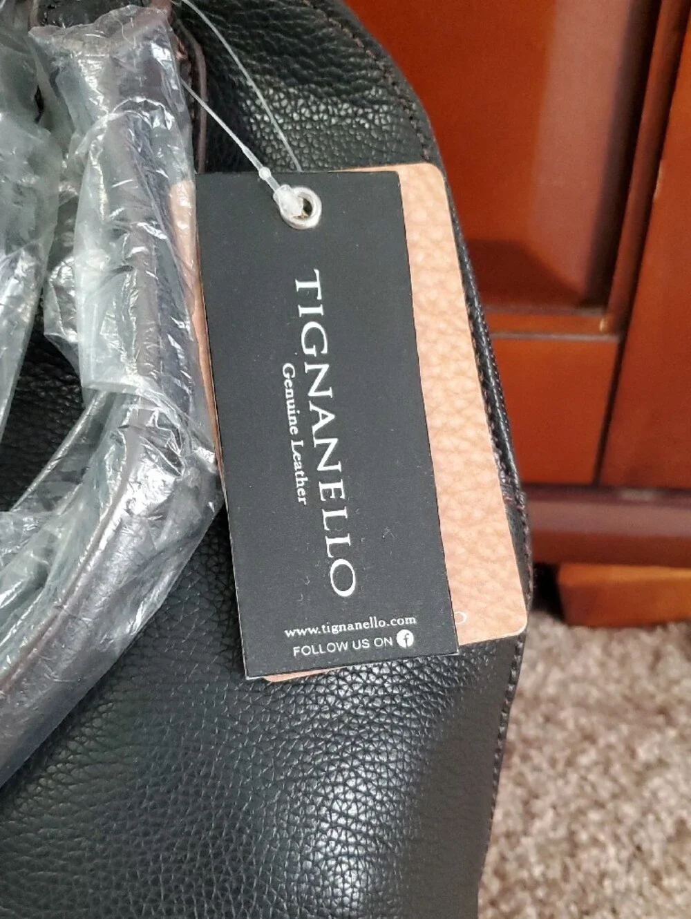 BRAND NEW!!  Tignanello Black Leather Women's Carryall Bag